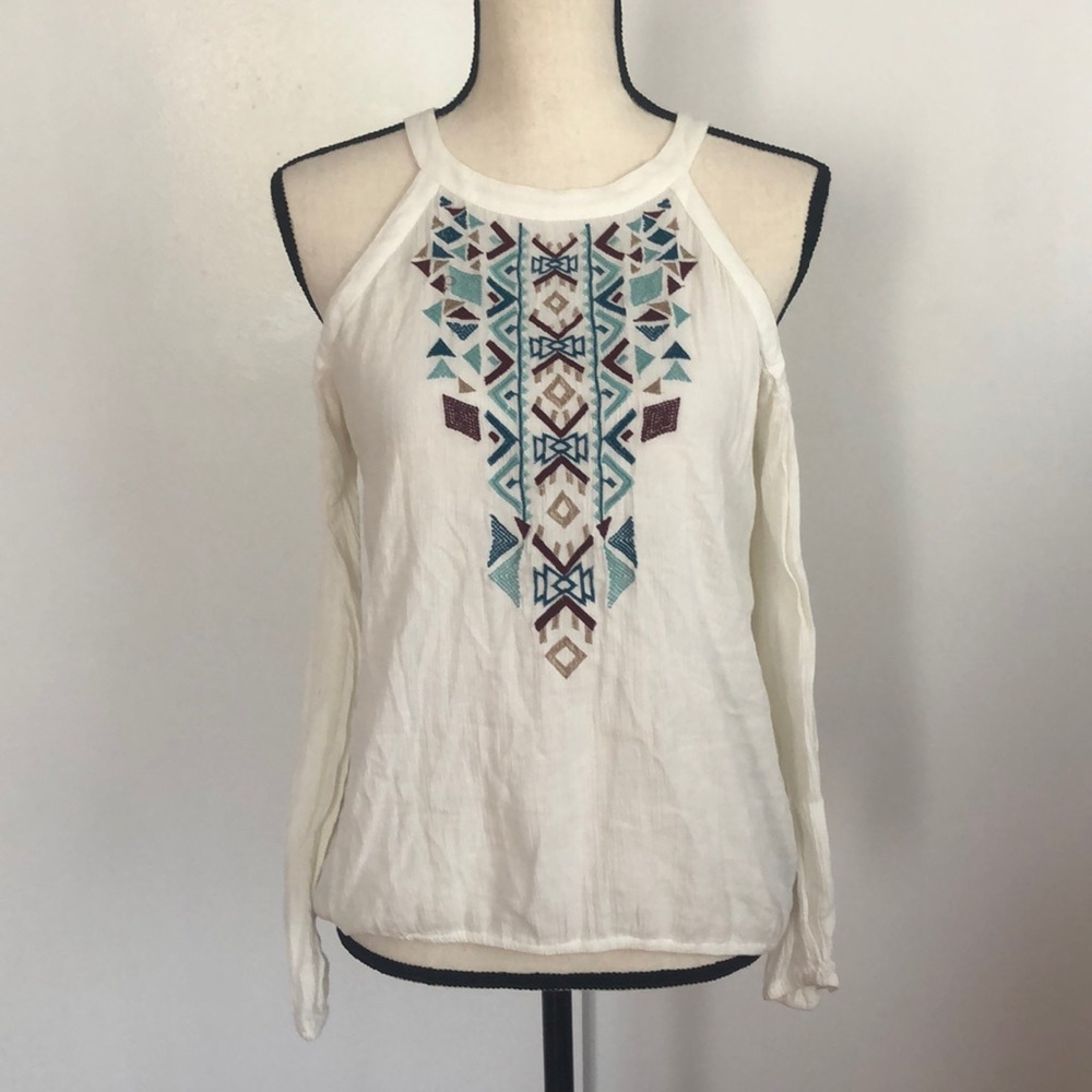 Hollister White halter/off the shoulder top